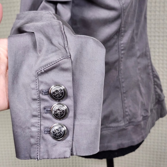 WHITE HOUSE BLACK MARKET Women's Gray Double Breasted Casual Trophy Jacket Sz 10 - Picture 4 of 7